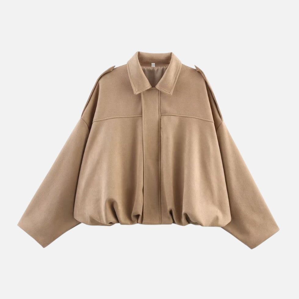 Women's Cropped Suede Jacket – Zip Front