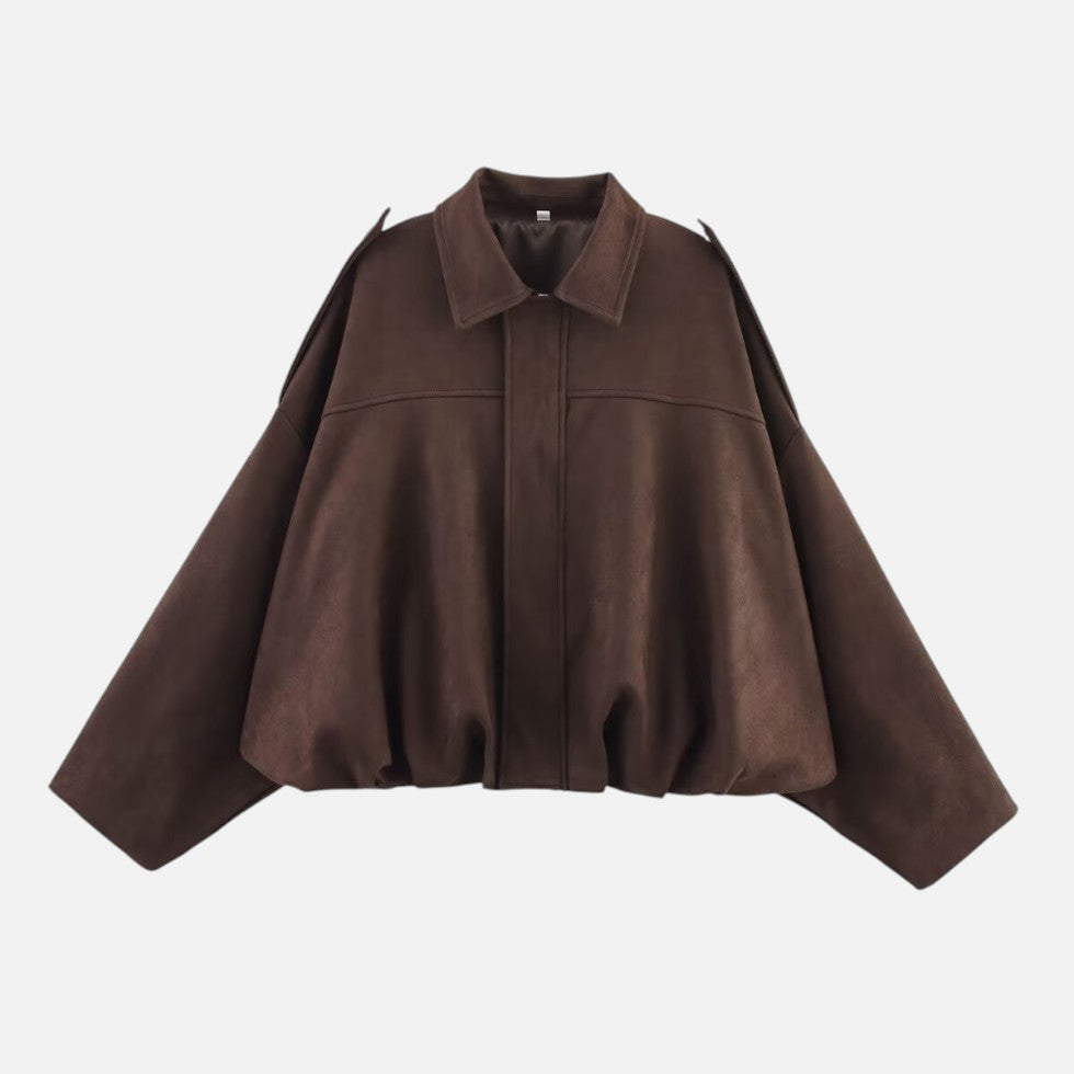 Women's Cropped Suede Jacket – Zip Front