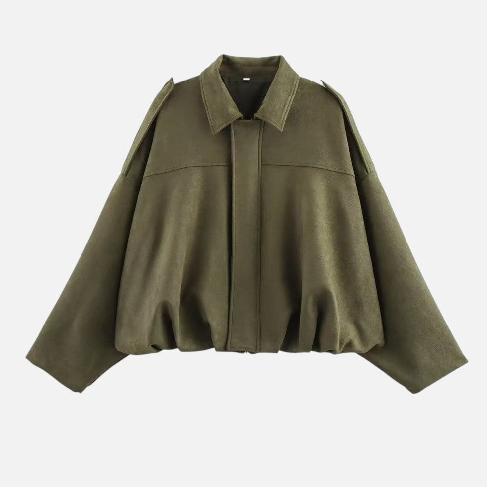 Women's Cropped Suede Jacket – Zip Front