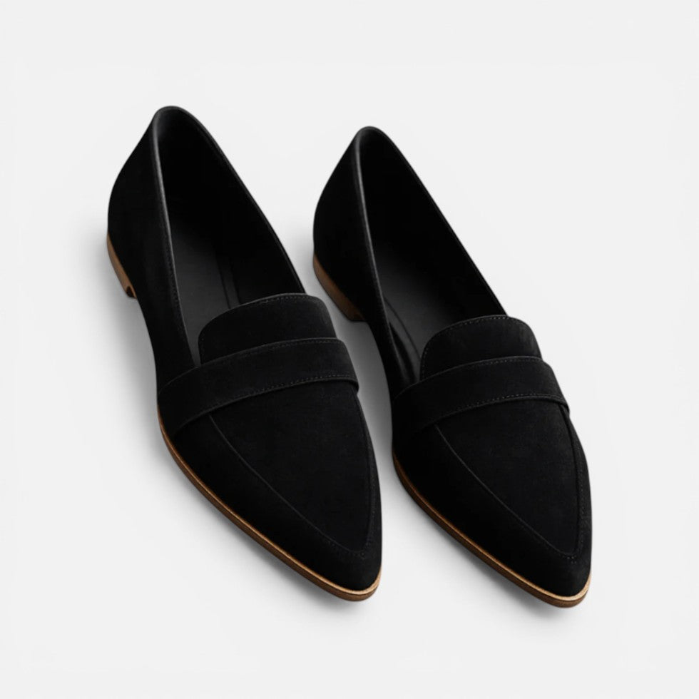 Women's Pointed-Toe Loafers – Suede Style, Slip-On