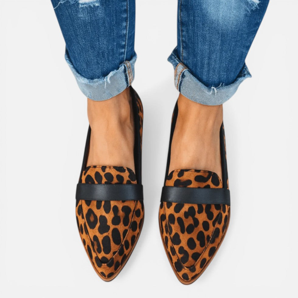 Women's Pointed-Toe Loafers – Suede Style, Slip-On