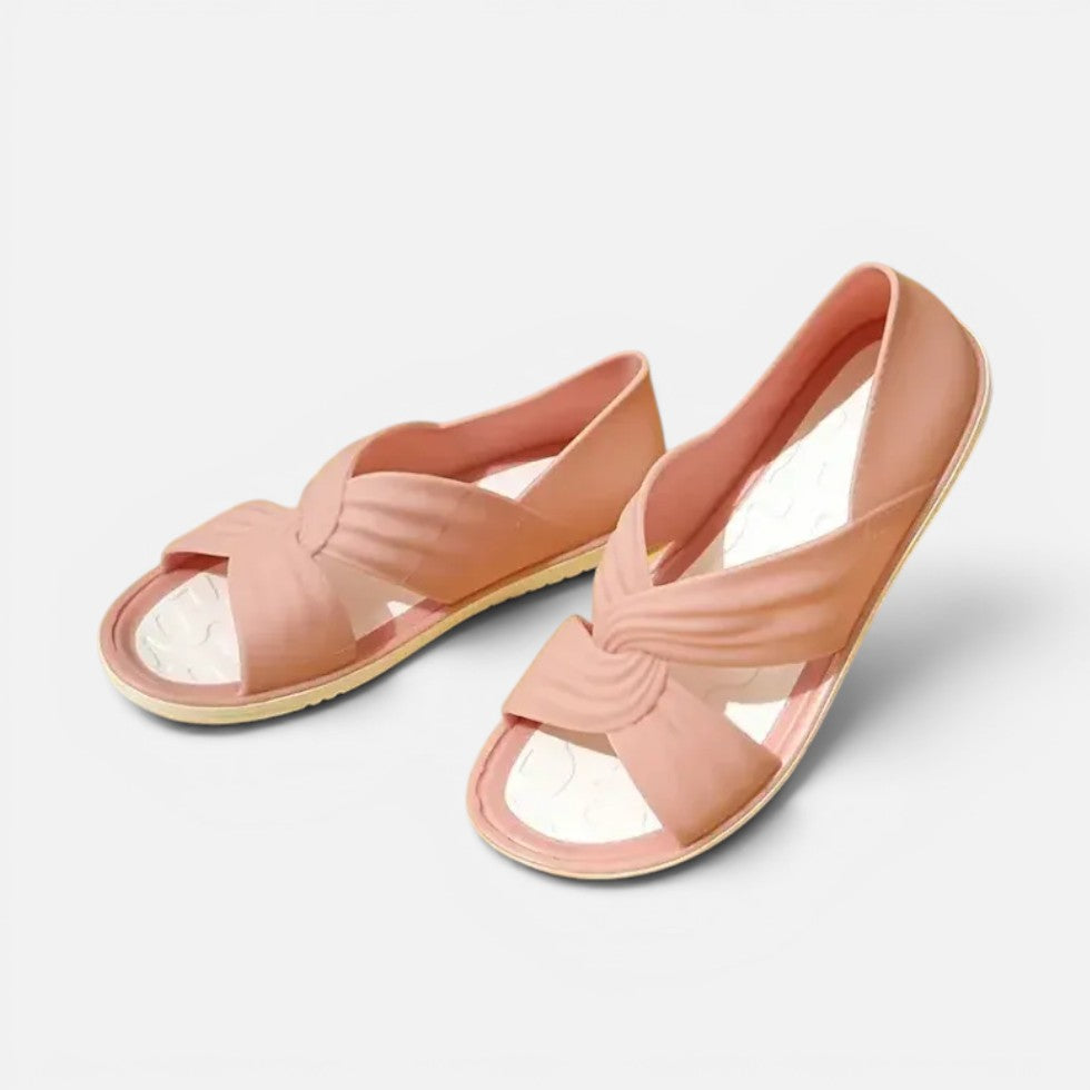 Women's Block Heel Sandals – Open Toe, Slip-On