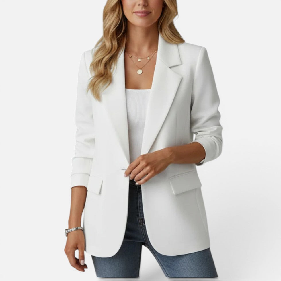 Women's Tailored Blazer – Single Button, Woven