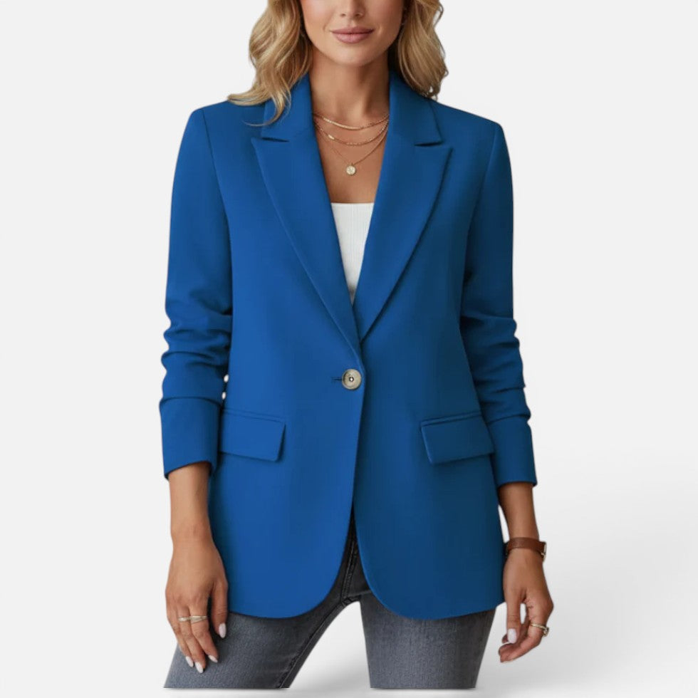 Women's Tailored Blazer – Single Button, Woven