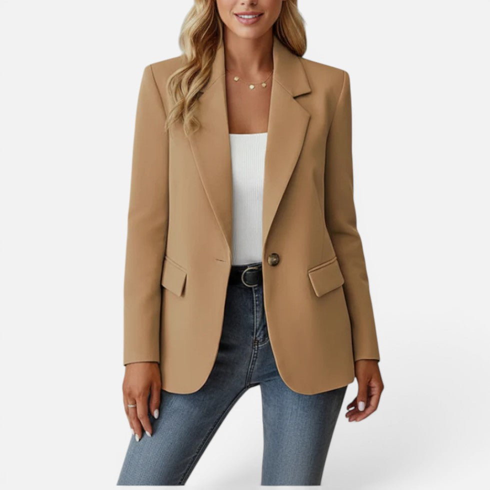 Women's Tailored Blazer – Single Button, Woven