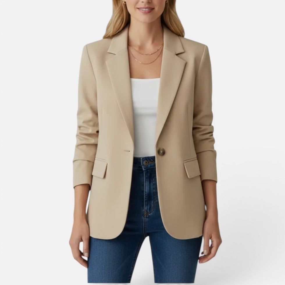 Women's Tailored Blazer – Single Button, Woven