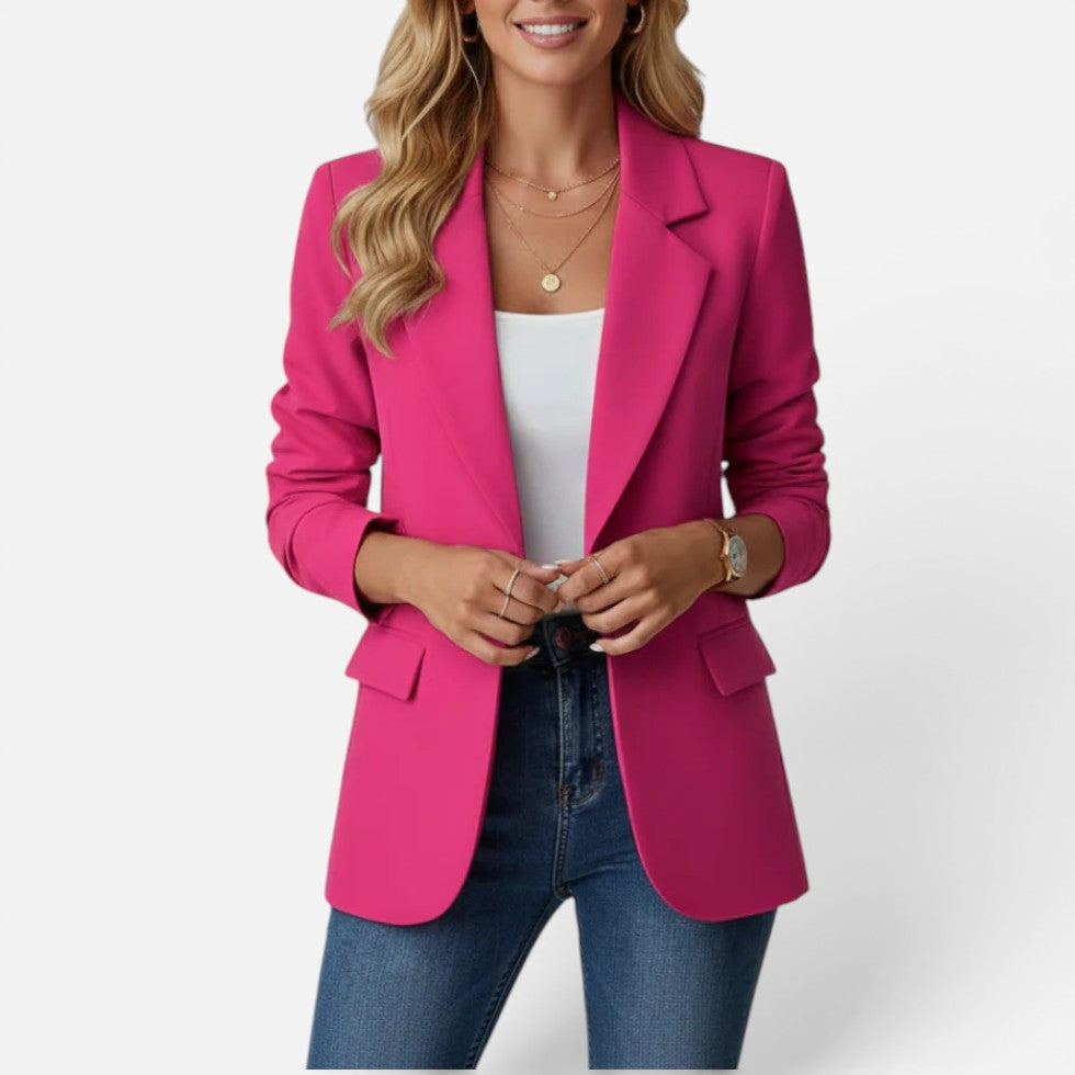 Women's Tailored Blazer – Single Button, Woven