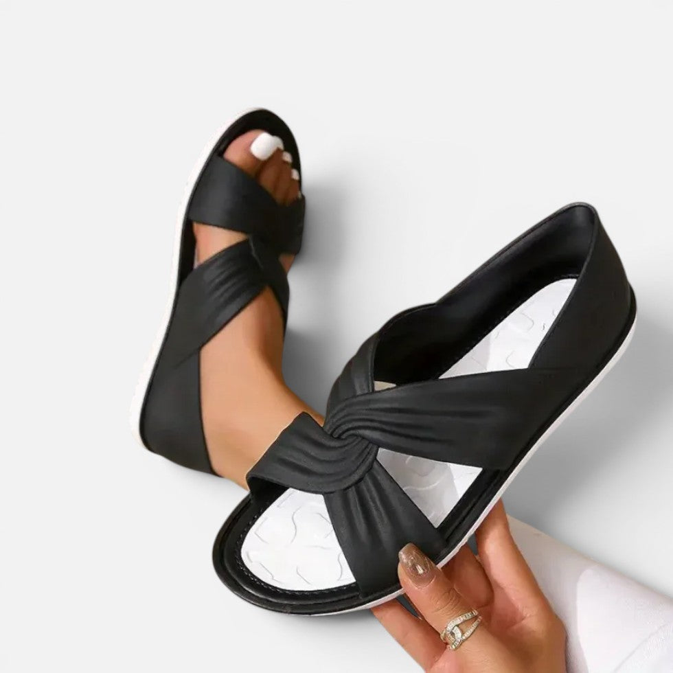 Women's Block Heel Sandals – Open Toe, Slip-On