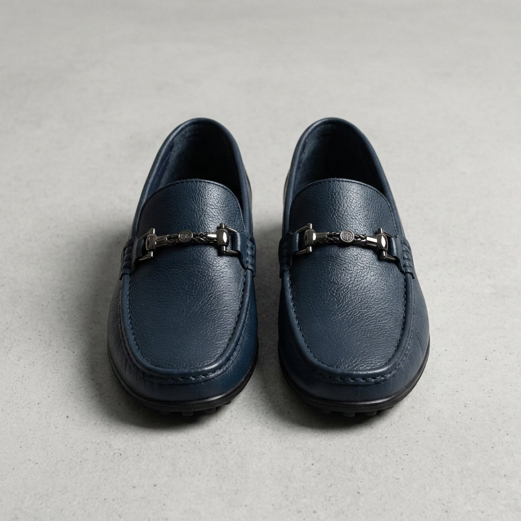 Almeria Metal Bit Leather Loafers 1