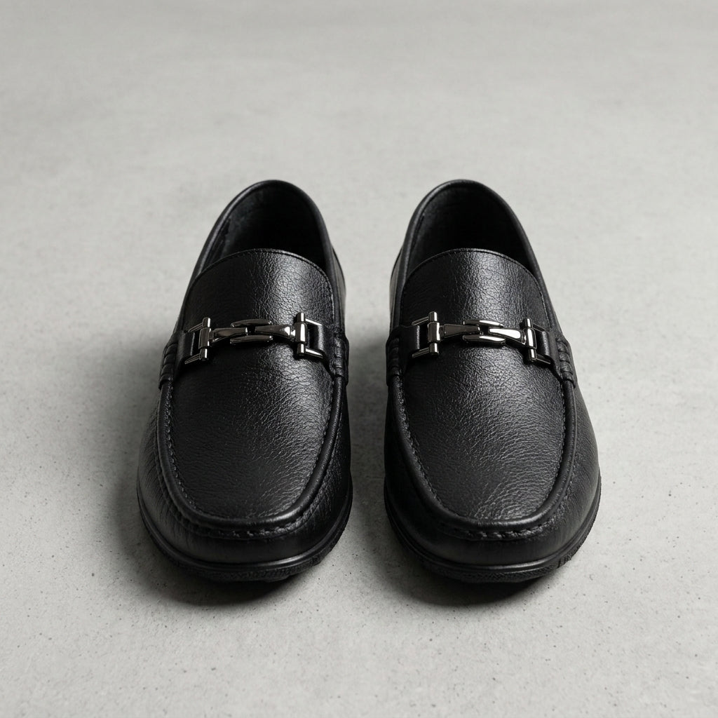 Almeria Metal Bit Leather Loafers 3
