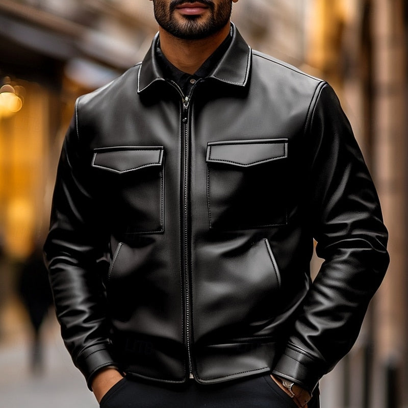 Anthony | Classic Collared Moto Jacket 1