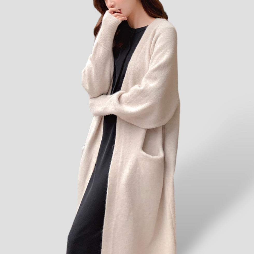 Cashmere Cardigan For Women with long open front 2