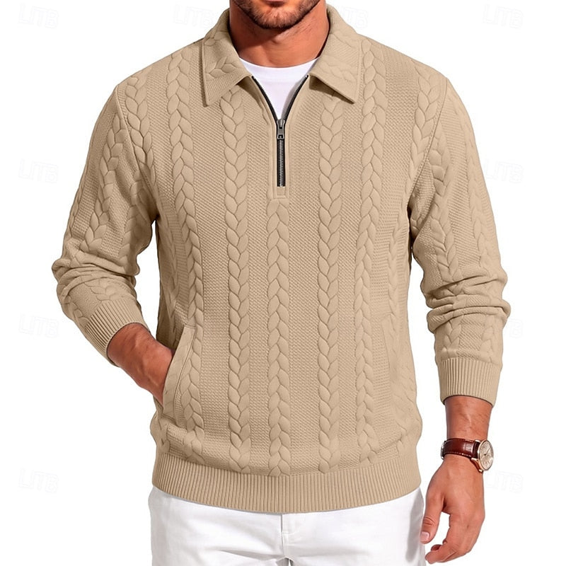 Chase | Textured Quarter-Zip Sweater 9