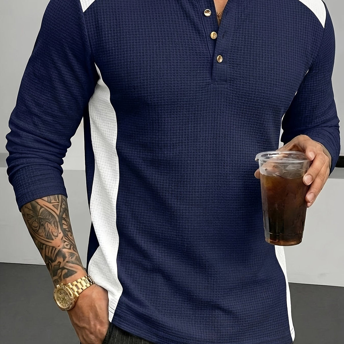 Curtis | Textured Long-Sleeve Henley 9