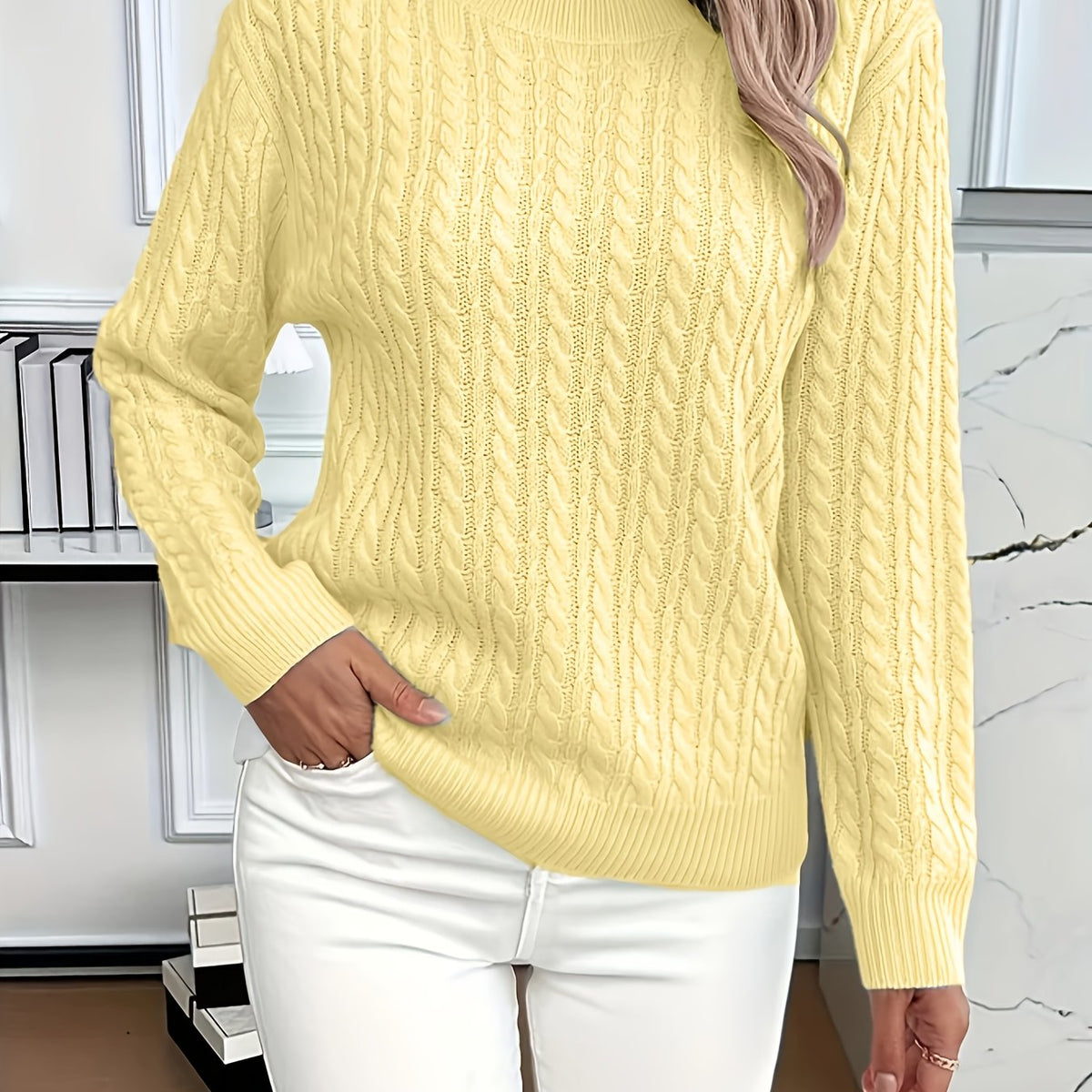 Faye | Cable-Knit Round Neck Sweater 10
