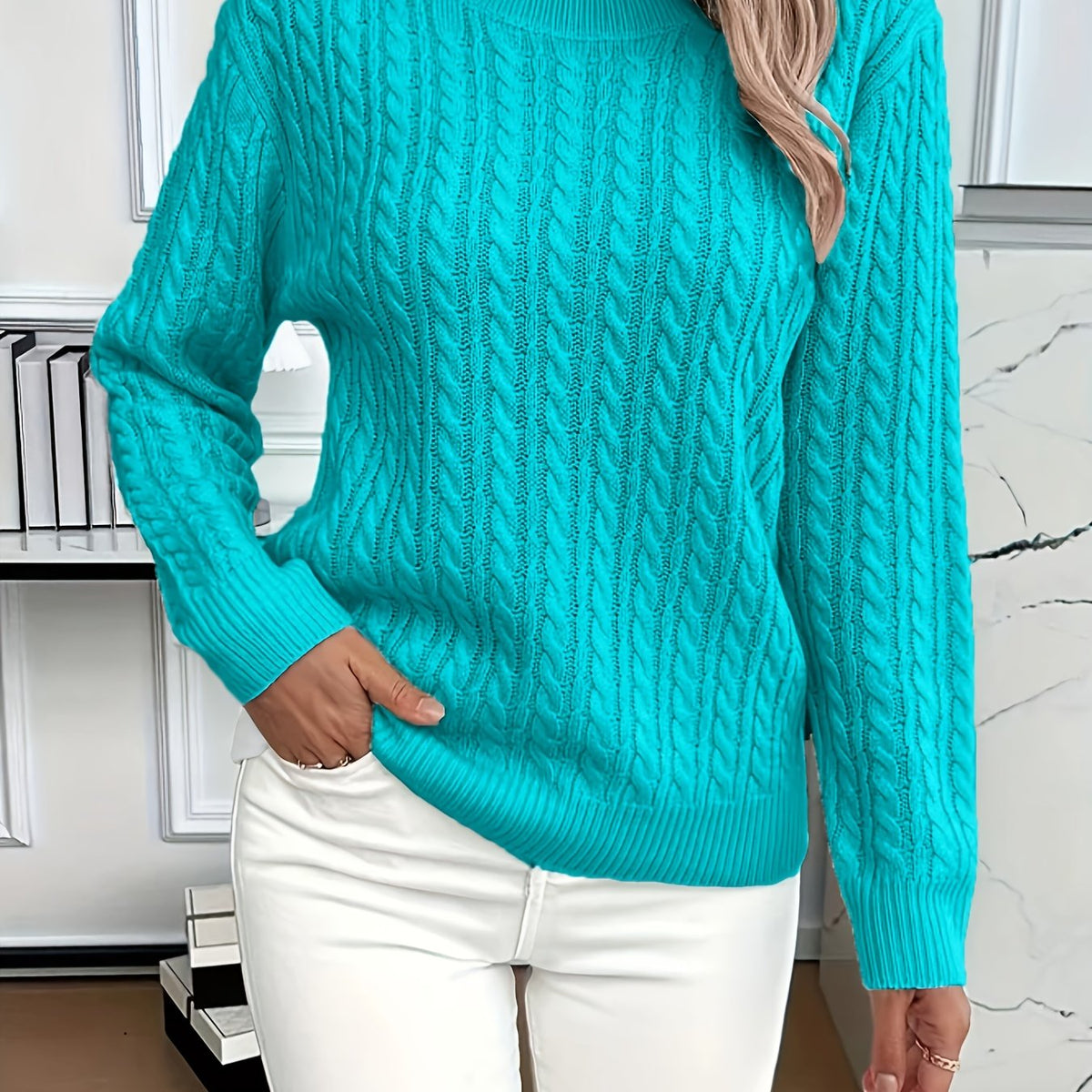 Faye | Cable-Knit Round Neck Sweater 12