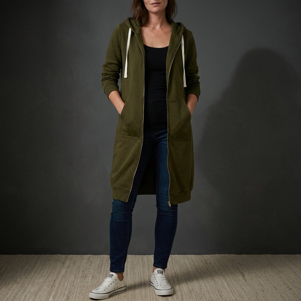 Folegandros Longline Zip Hoodie 2