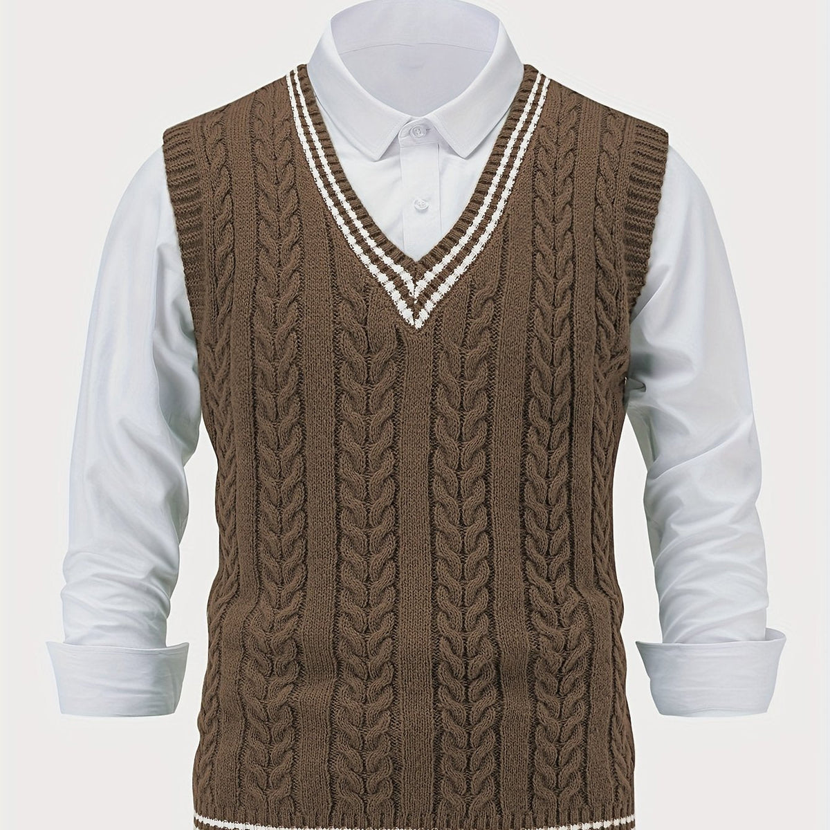 Gideon | Cable-Knit V-Neck Sweater Vest 9
