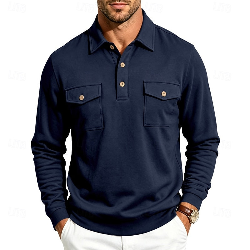Harold | Refined Long-Sleeve Pocket Polo Shirt 10