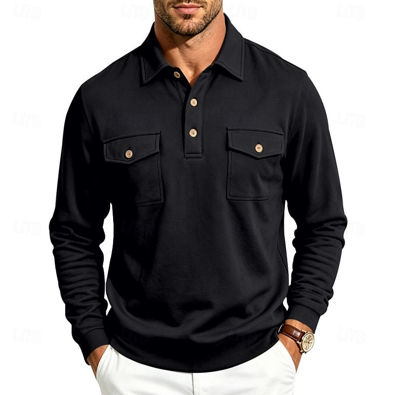 Harold | Refined Long-Sleeve Pocket Polo Shirt 9