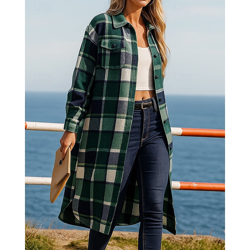 Juniper | Longline Checked Coat 4