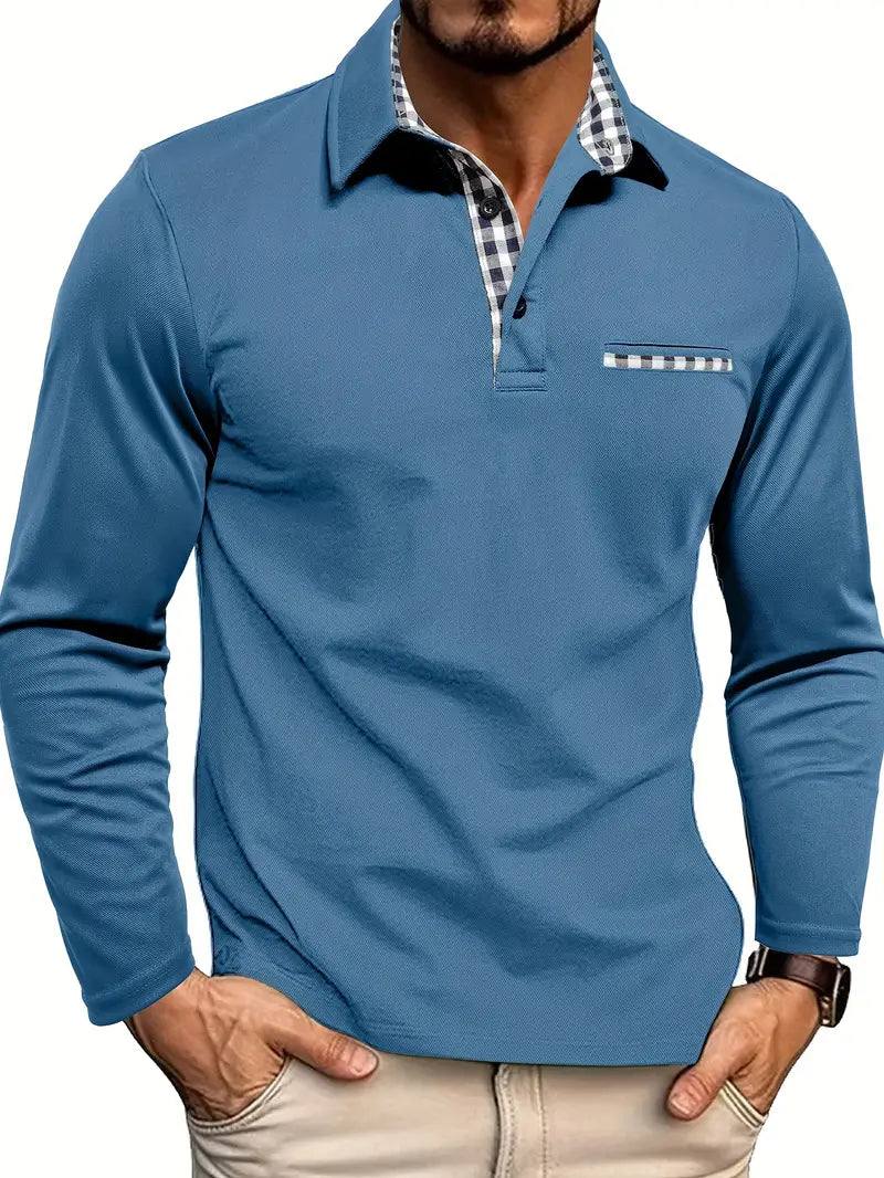 LAURENT MONACO | MEN'S LONG-SLEEVED POLO SHIRT 4