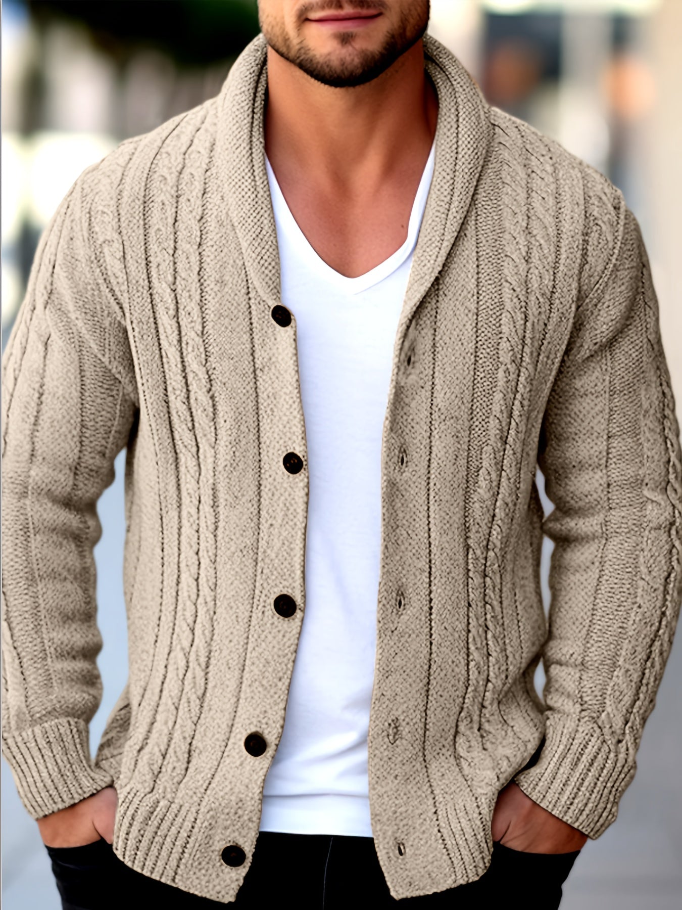 LAURENT MONACO | MEN'S TEXTURED KNIT CARDIGAN 0