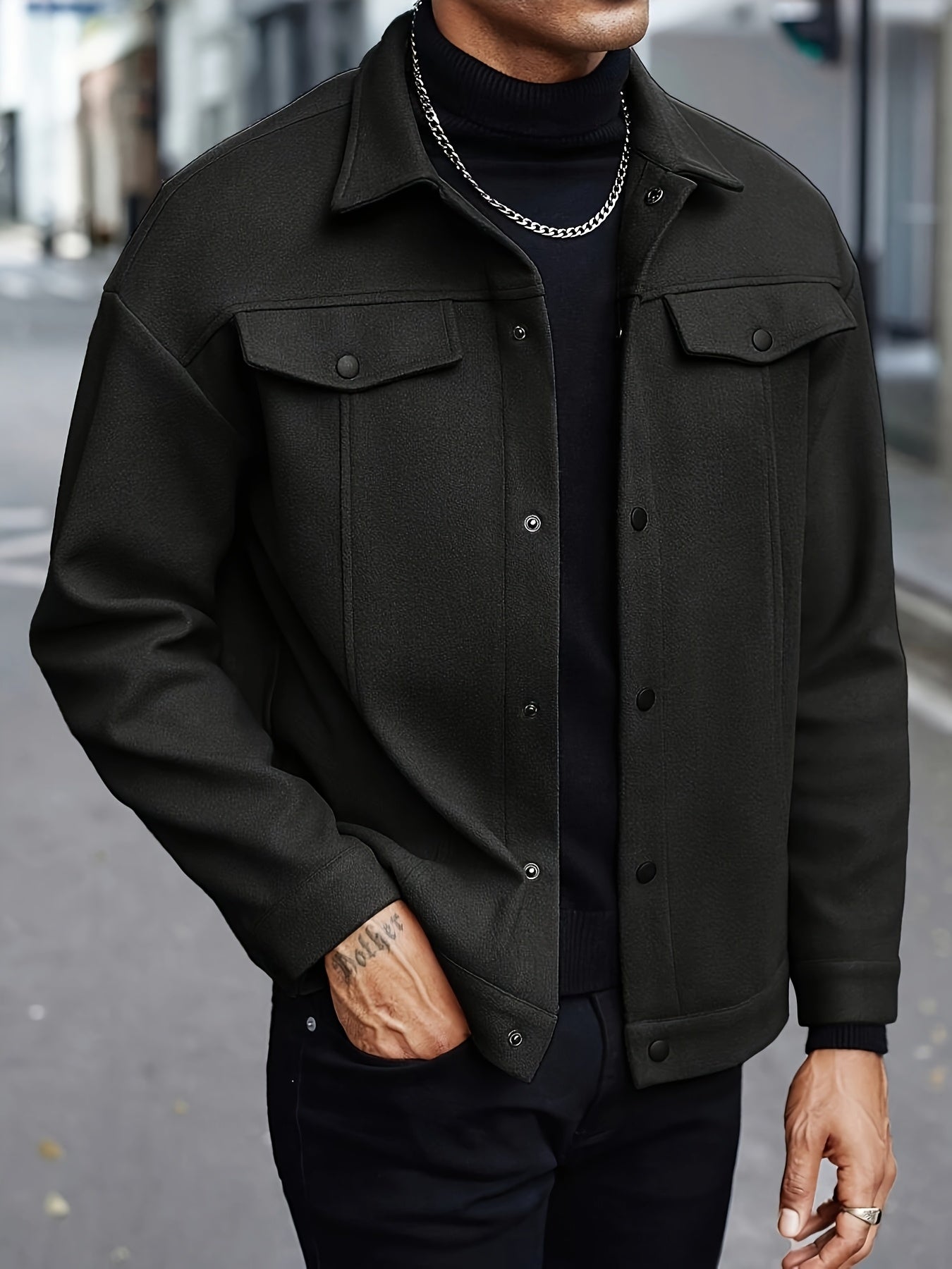 LAURENT MONACO | TEXTURED BUTTON-Front JACKET FOR MEN 6