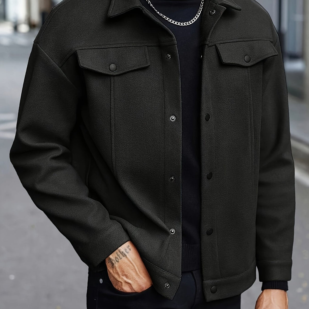 LAURENT MONACO | TEXTURED BUTTON-Front JACKET FOR MEN 8