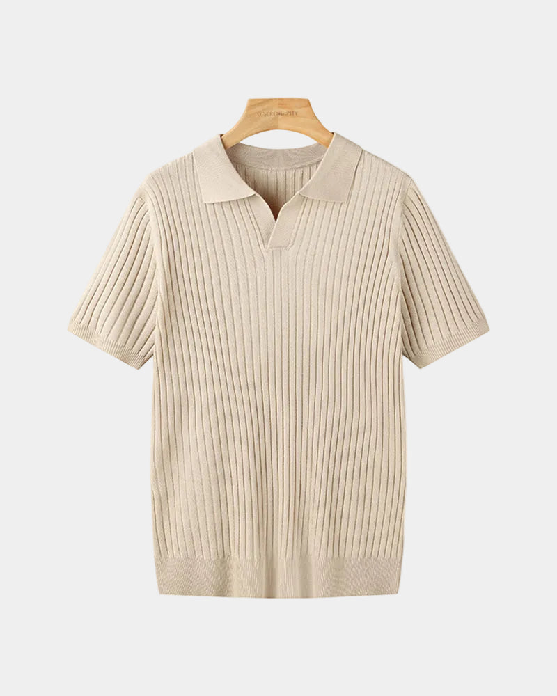 LAURENT MONACO | TEXTURED DRAWN POLO SHIRT FOR MEN 8