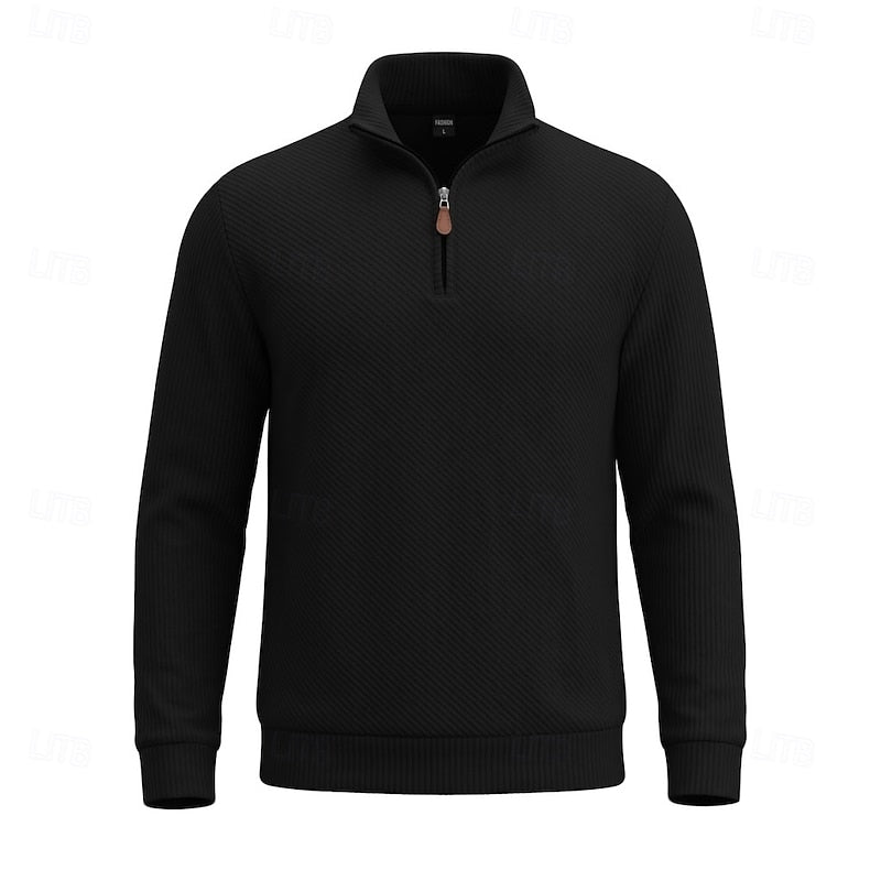 Quentin | Textured Quarter-Zip Pullover 6
