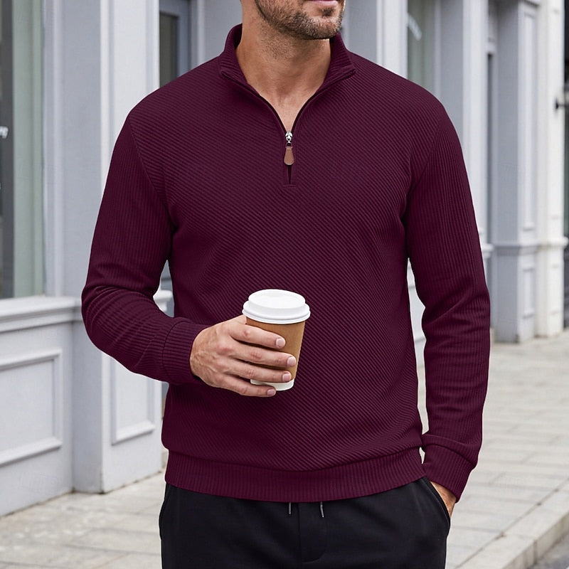 Quentin | Textured Quarter-Zip Pullover 8