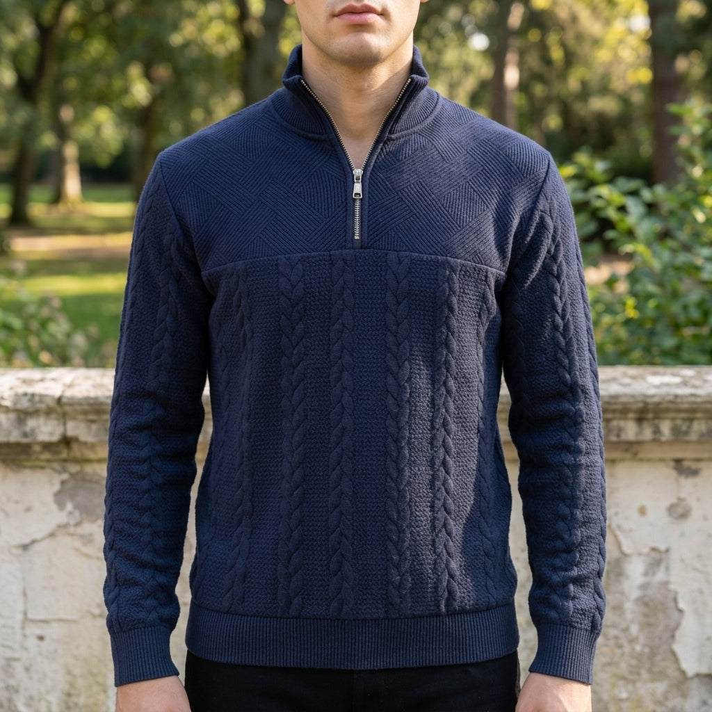 Ronda Cable Knit Quarter-Zip Sweatshirt 2