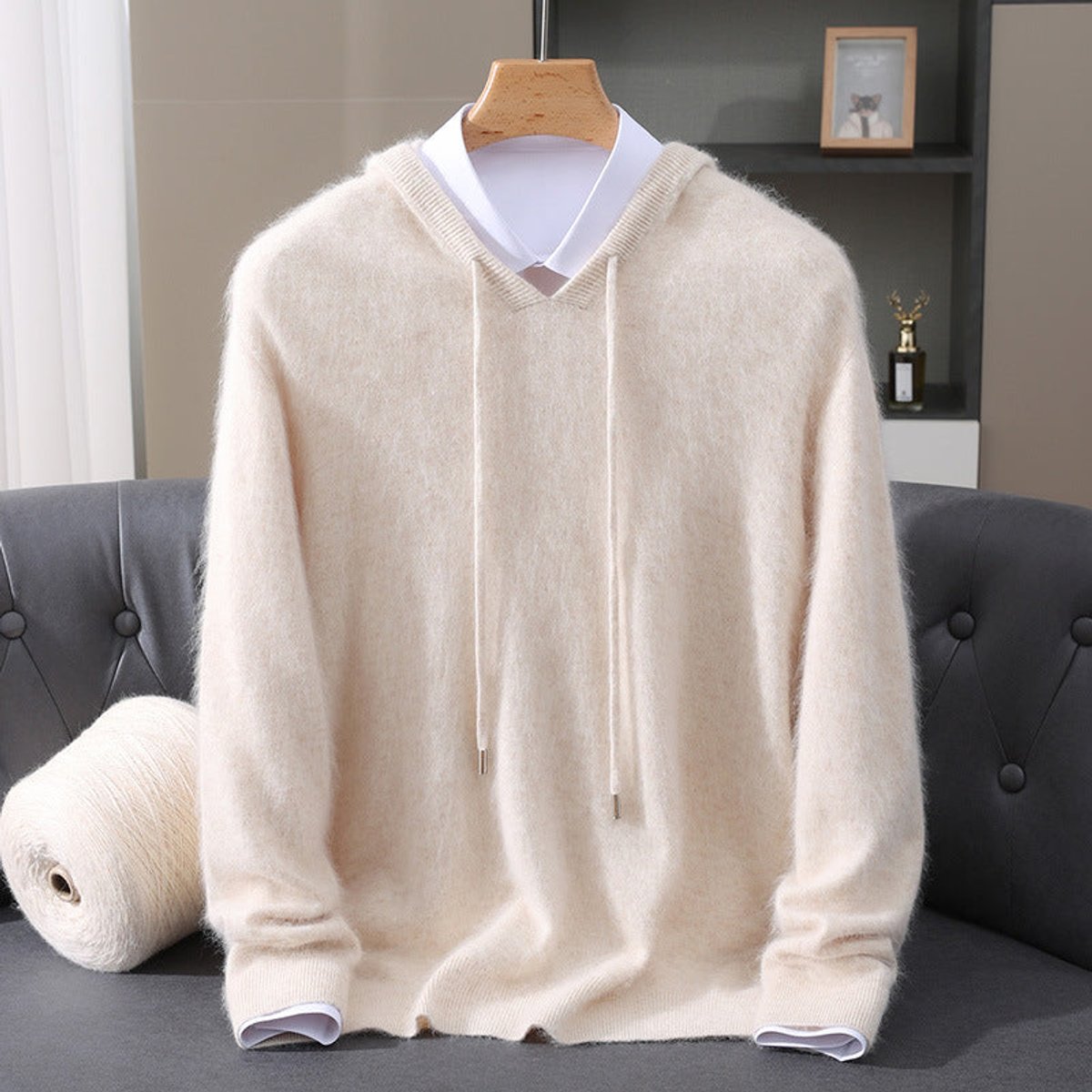 Sebastian | Men's Cashmere Hooded Pullover Knit Sweater 2