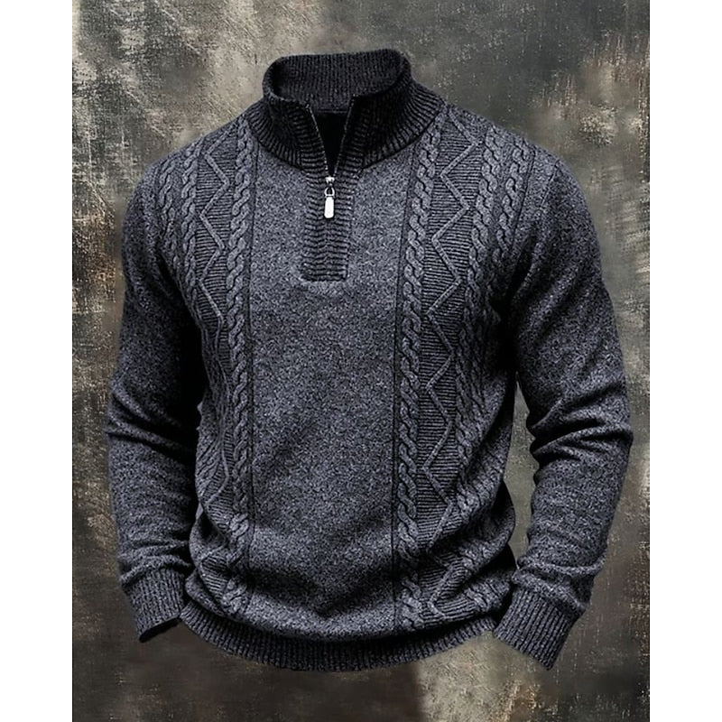 Simon | Cable-Knit Quarter-Zip Sweater 0