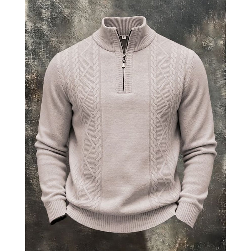 Simon | Cable-Knit Quarter-Zip Sweater 1